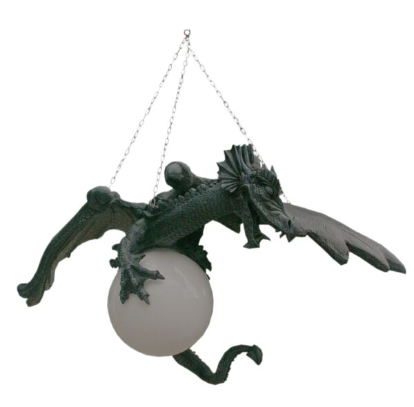 Drachenlampe, die an einer großen Kugel hängt 39 cm