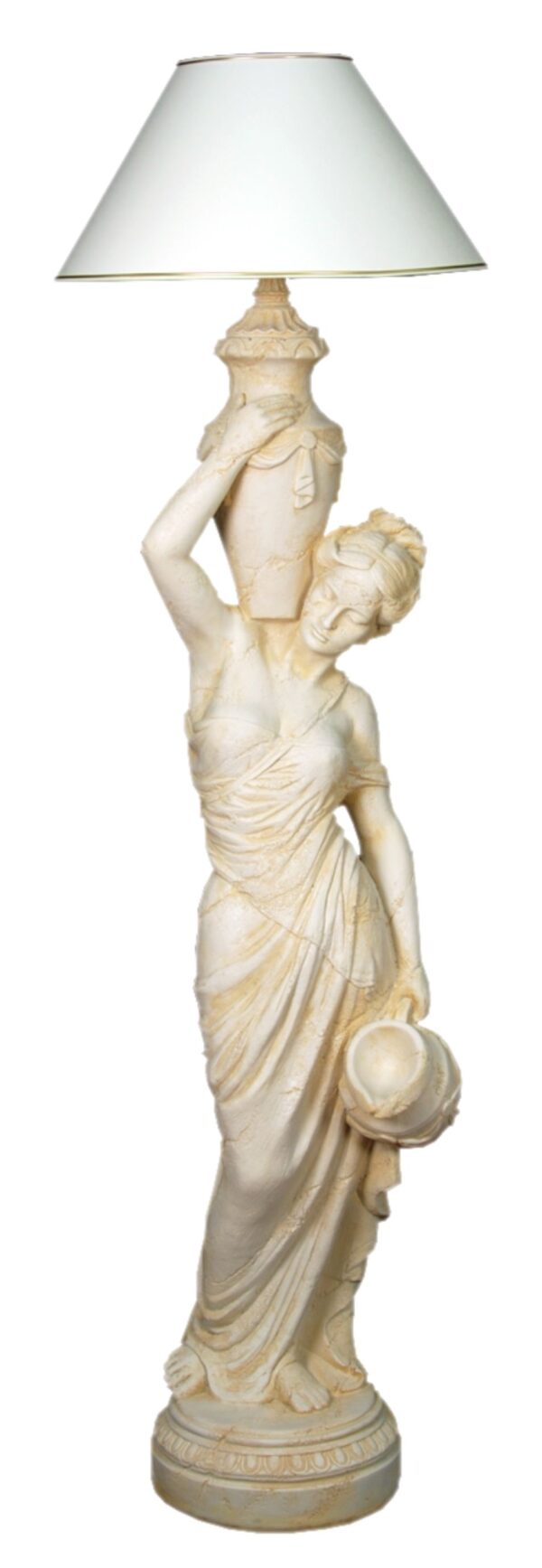 Mädchen mit Lampenschirm, gealterter Effekt 170 cm
