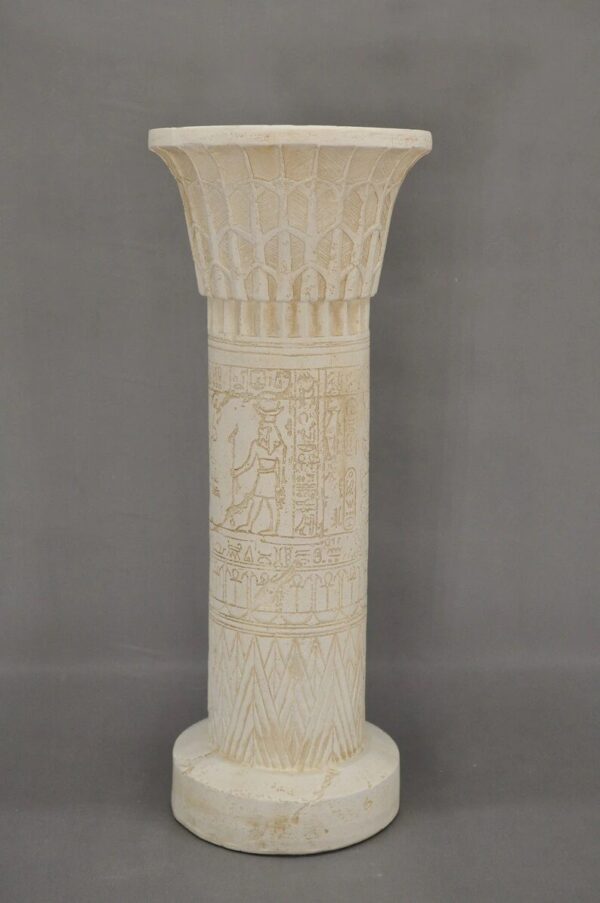 Ägyptische Säule reich mit Hieroglyphen verziert 89 cm