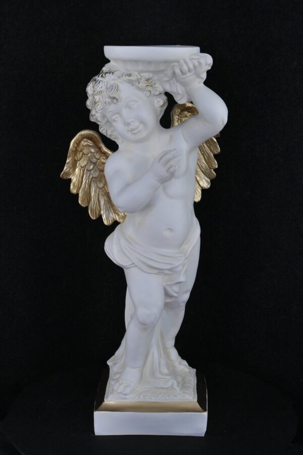 Figur, Säule eines Engels von einem Tablett. 82 cm.